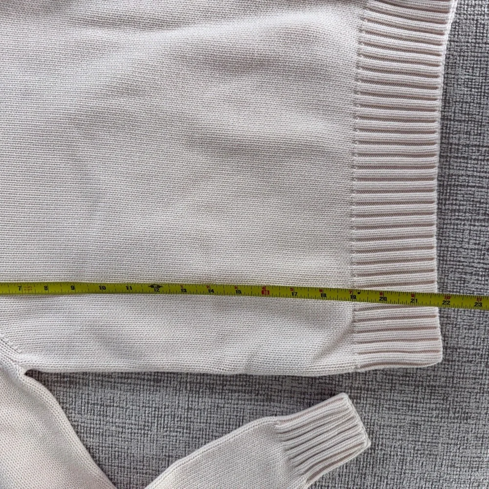 90's Ralph Lauren Sport‎ Cream Cotton Turtleneck Sweater Womens Medium